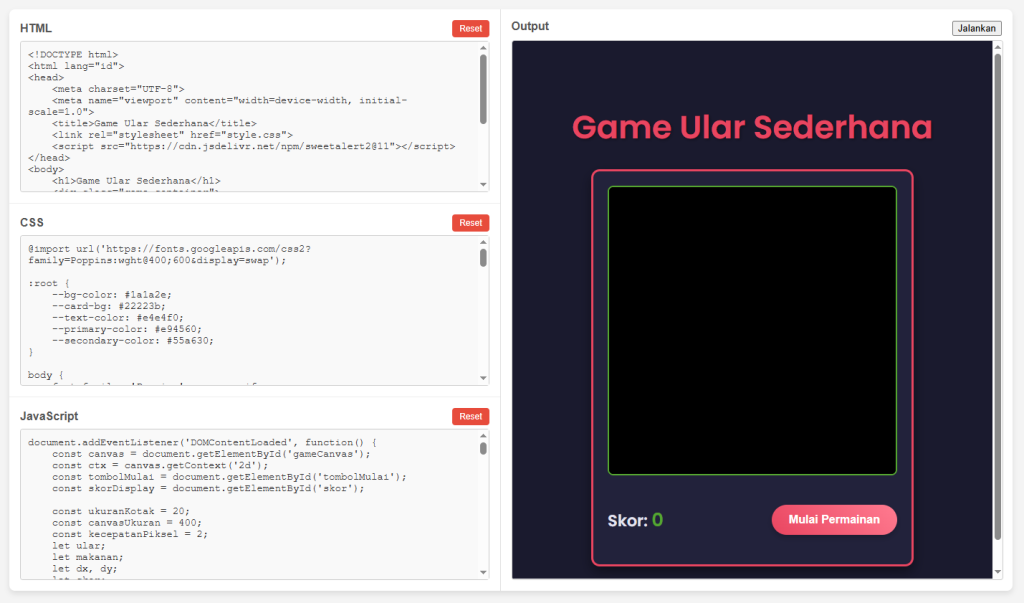 Editor Kode Live: Main-main dengan HTML, CSS, & JS Langsung di Browser!